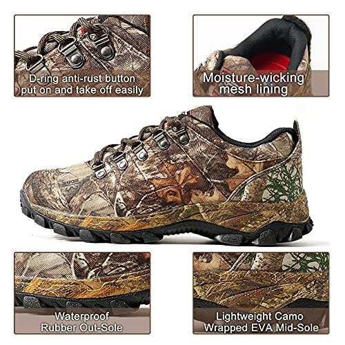 8 Fans Men's Waterproof Trekking Hiking Shoes,Lightweight Camo Walking Hunting Sneakers with Memory Foam Insole for Men&Women…2