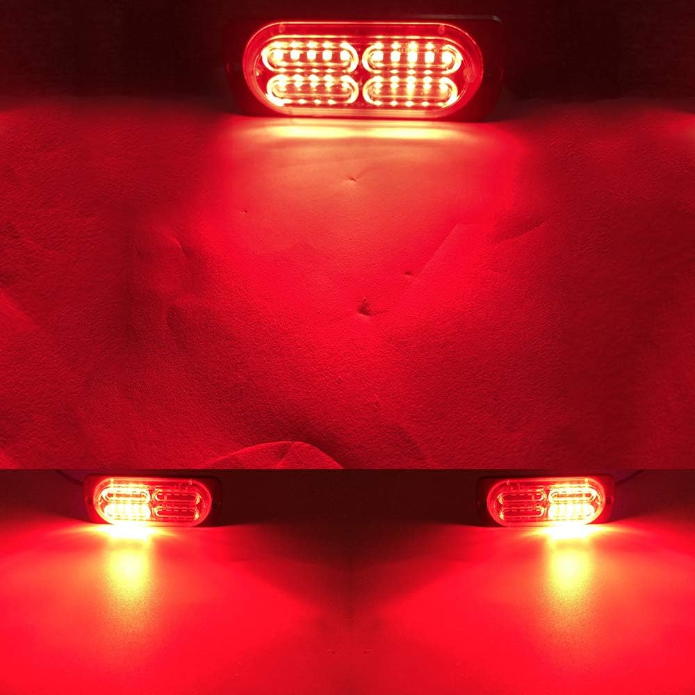 4pcs Yifengshun 4LED Red Emergency Strobe Light Bar 18 Flashing Modes