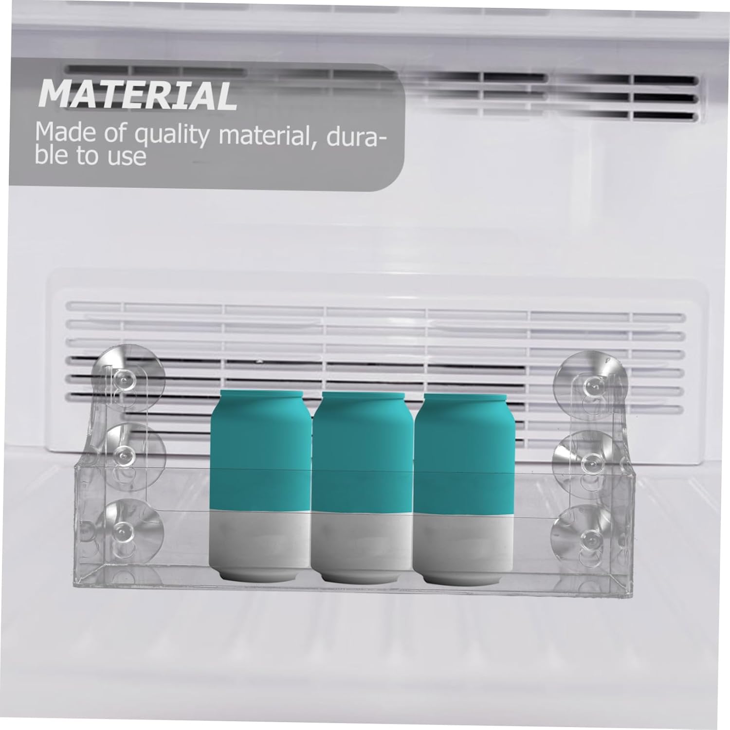 1pc Refrigerator Rack Small Shelves Kitchen Cooler Door Suction Cup Display Window Basket Refrigerator Suction Shelf Beverage Stand Soda Bottle Organizer Wall Display Racks Cups