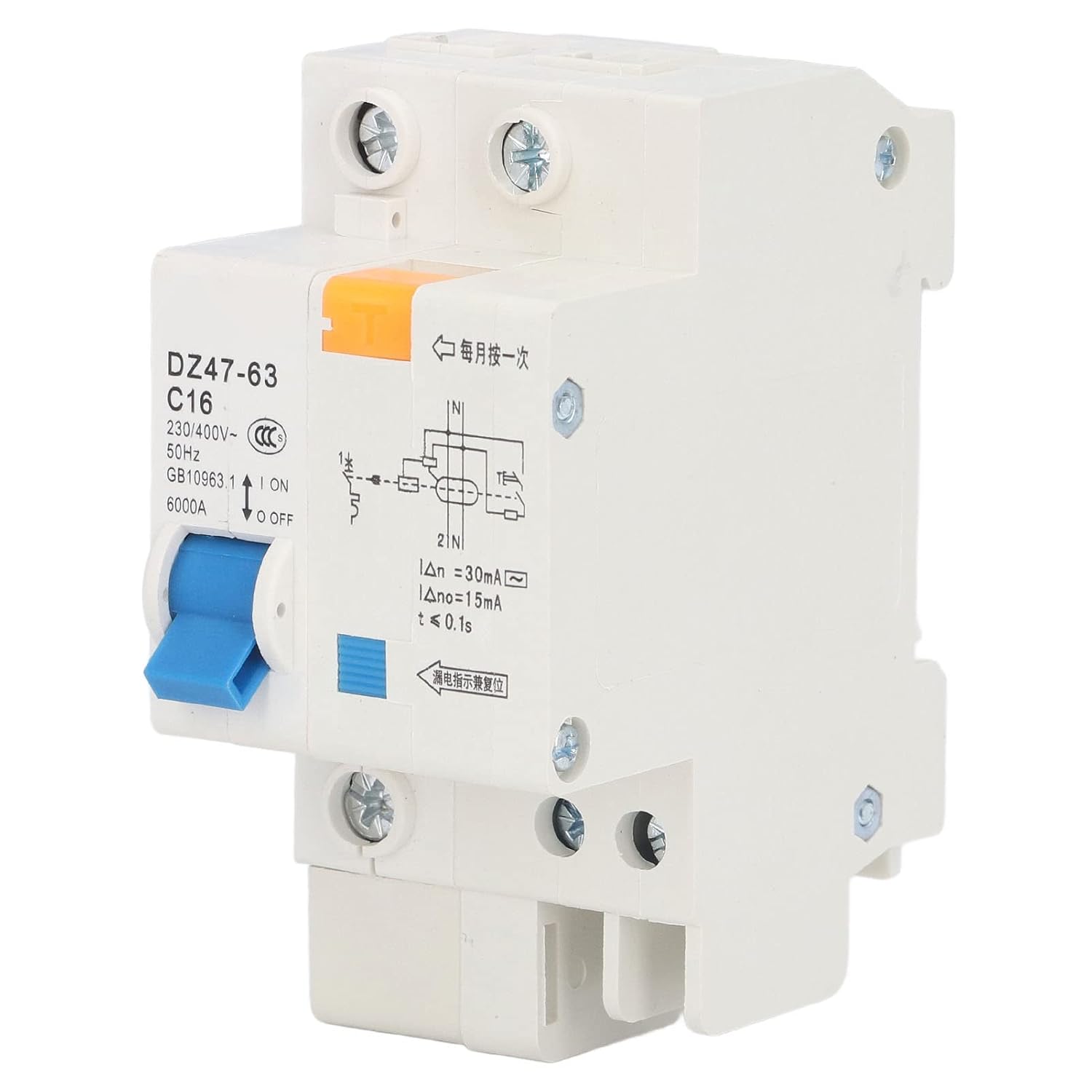 Ground Fault Breaker, Miniature Circuit Safe Operation Impact Resistant Compact Size for Household Appliances