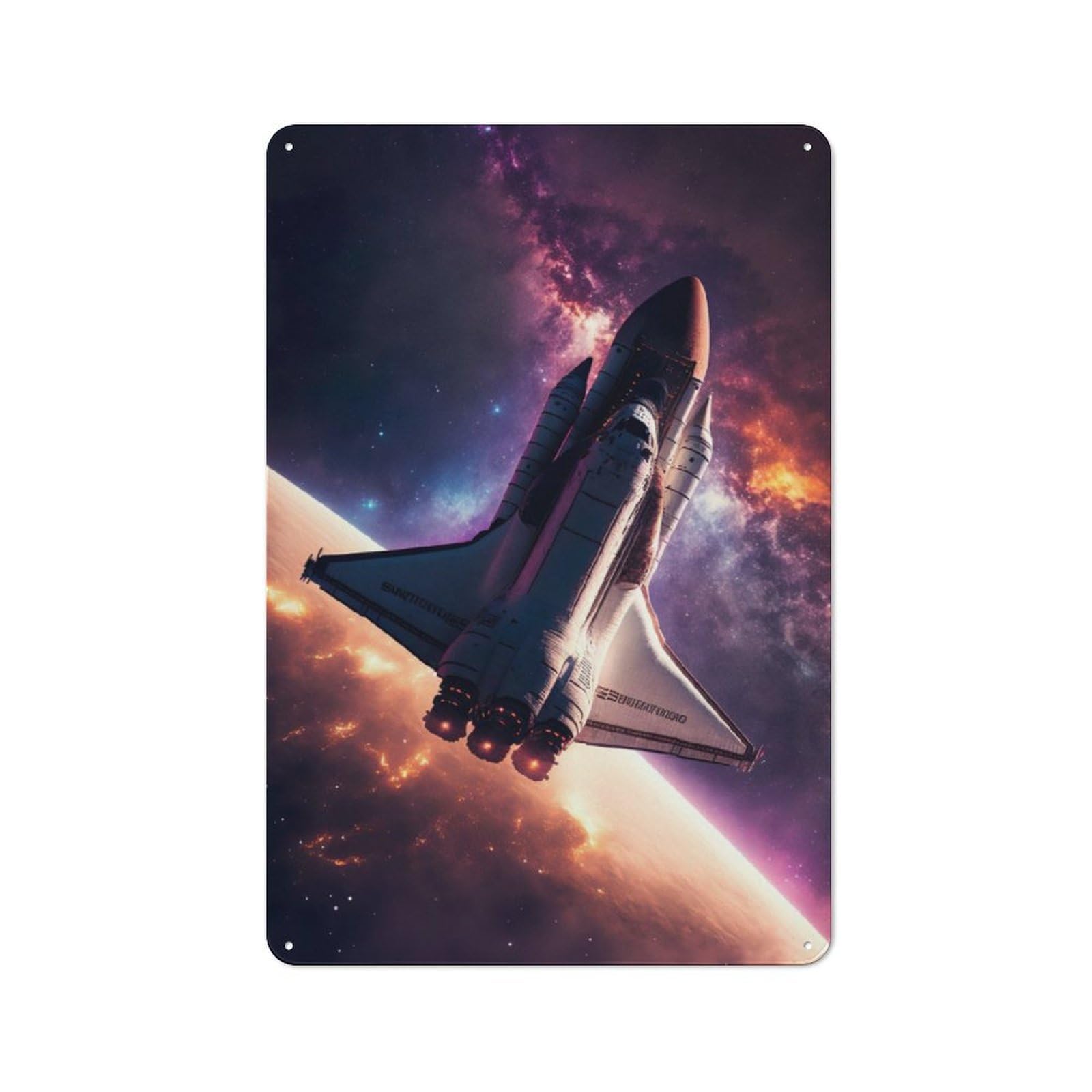 Junmoney Space Shuttle Vintage Tin Sign 30X20cm Featuring For Bar Or Restaurant, A Decorative Christmas Gift For Bar Decor Enthusiasts