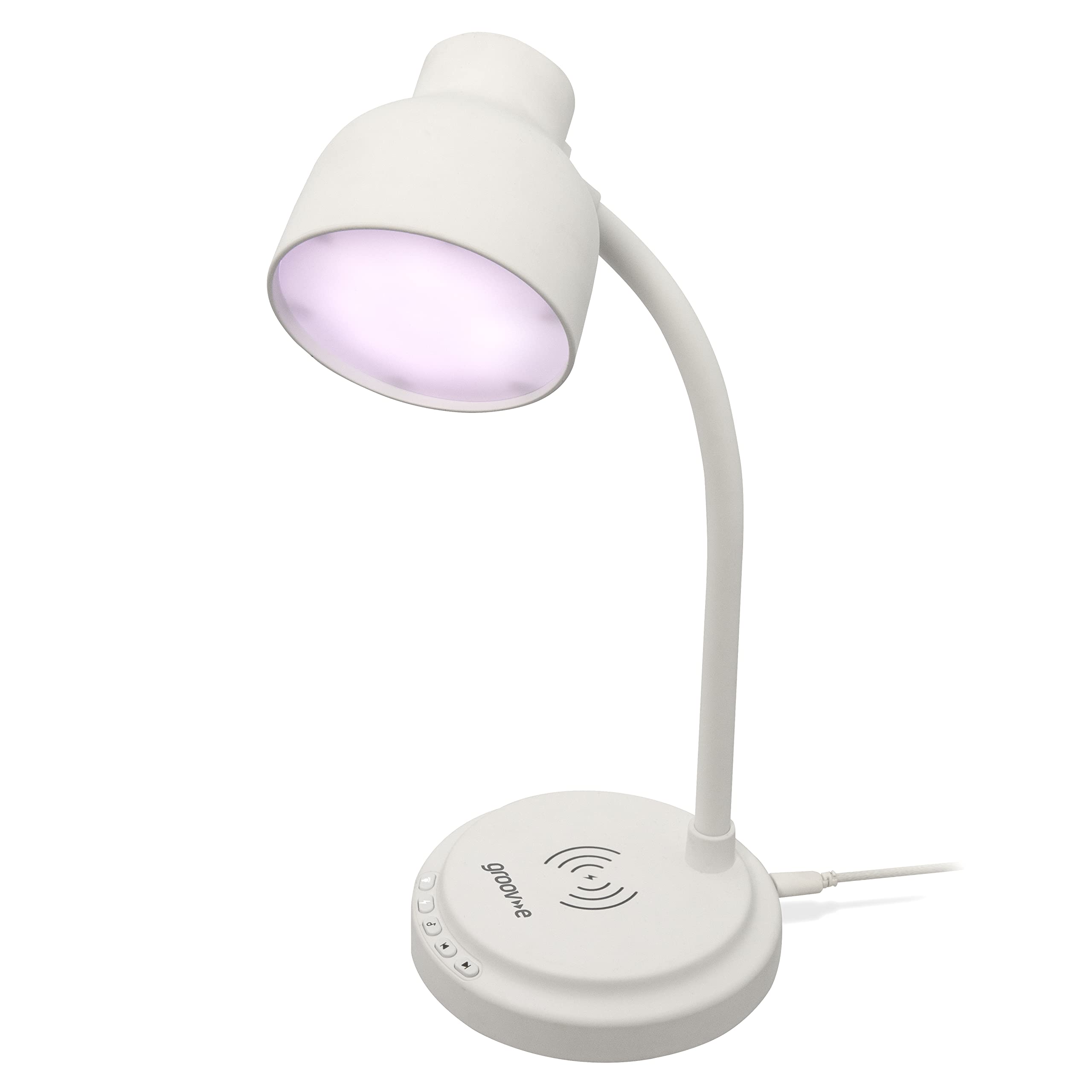 Groov-e Astra Lamp Wireless Charging and BlueTooth Speaker  - White