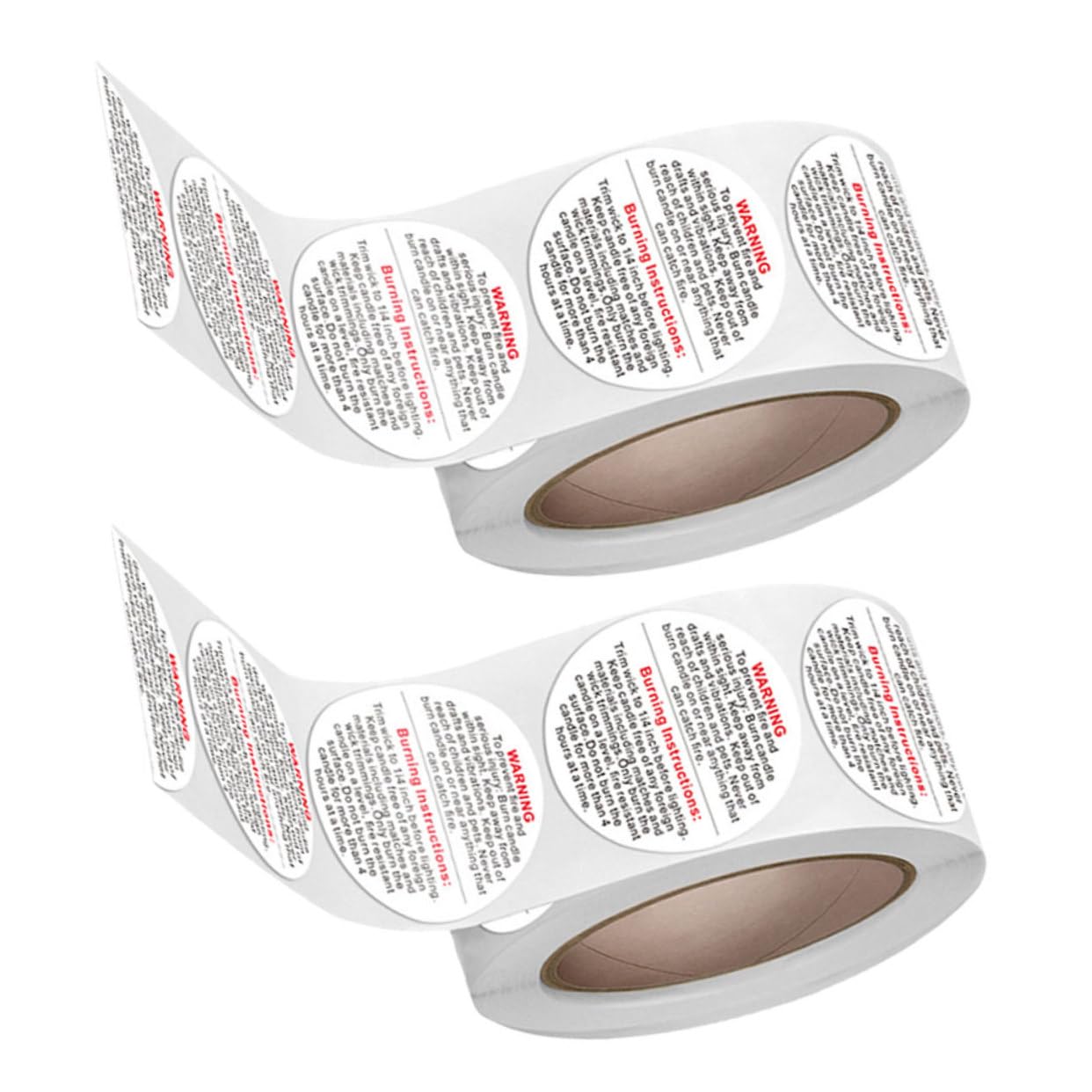 VILLCASE 2 Rolls DIY Candle Making Accessories Safety Warning Sticker Labels for Candle Jars Candle Safety Stickers Decals