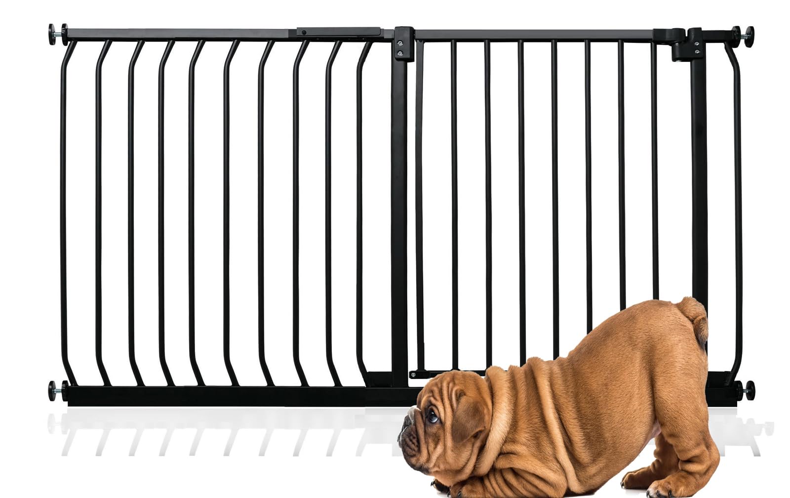 Bettacare Black Elite Pressure Dog Gate, 125Cm - 134Cm, Matt Pressure Fit Pet Gate For Dog And Puppy, Pet And Dog Barrier, Easy Installation
