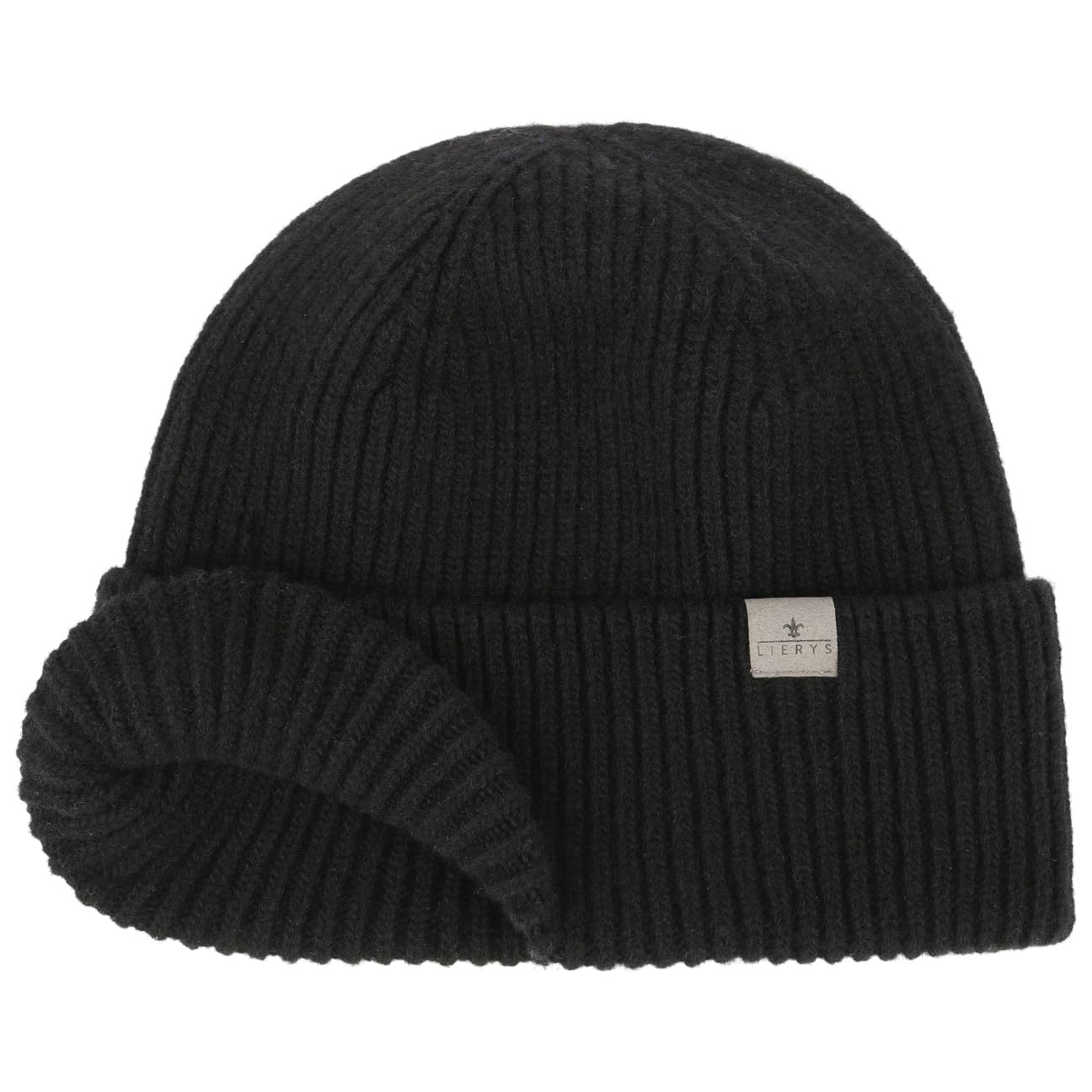 LIERYS Uni Merino Rib czapka Wyprodukowano w Niemczech Unisex Jesien Zima