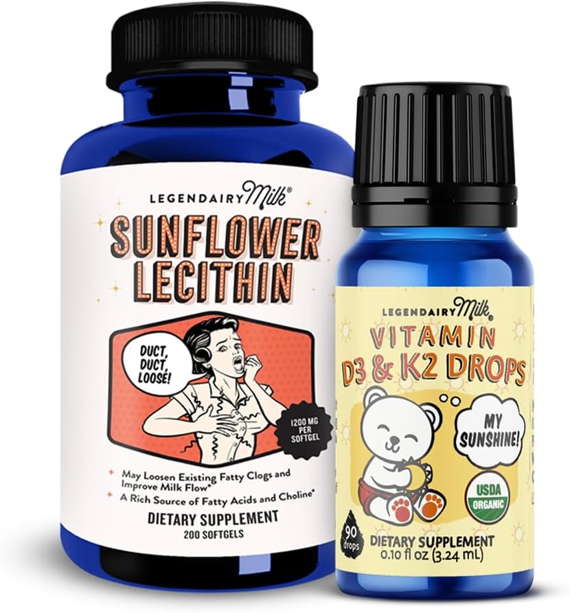 Legendairy Milk Sunflower Lecithin + Baby Vitamin D3 & K2 Liquid Drops, Lactation