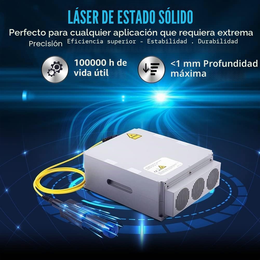 30W Grabador Láser Máquina de Grabado y Corte Láser 1064nm 220V para Metal Cobre Aluminio Acero Joyas (Ezcad2 150X150 mm)