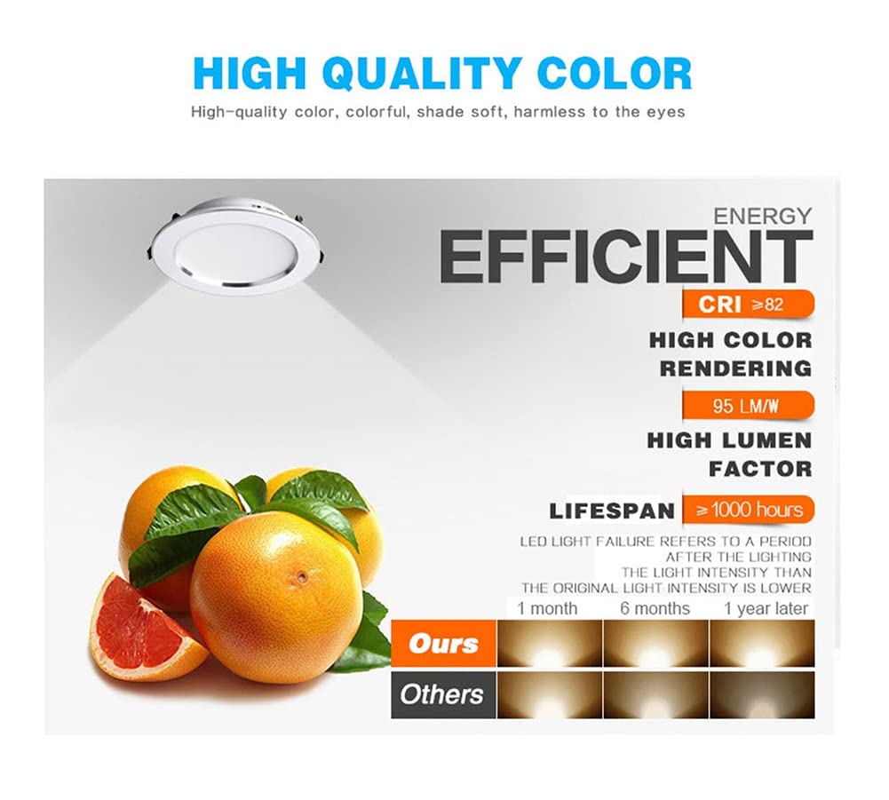 TTPP Dimmable LED étanche LED Down Lights 5w 7w 9w 12w 15w 18w Downlight Downlight Lights Lampe De Plafond pour Ampoule De Salle De Bain (10 Pcs)-7WIP65230V-Coldwhite