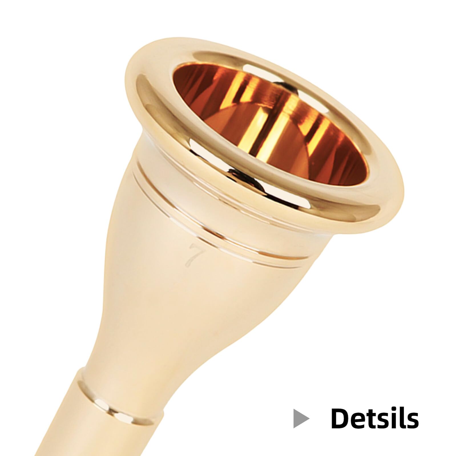 Tuba Mundstück aus Messing, Goldfarben, 1 Stück, 13, 3 Mm | Instrumentenzubehör, Cnc Beschichtet, Präzise Gefertigt, Geeignet als Ersatzteil
