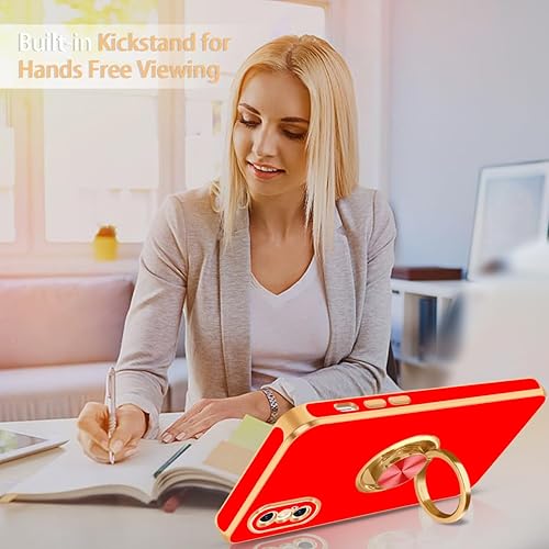 Miniatura 4 de Fingic Funda para iPhone X, iPhone XS con soporte de anillo de 360 soporte magnético para automóvil Soporte magnético para automóvil, soporte