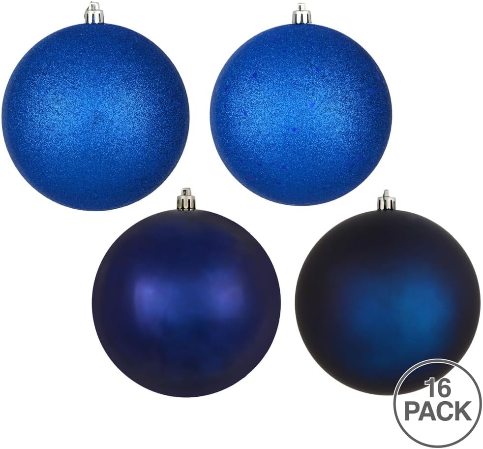 Vickerman 3" Midnight Blue 4-Finish Ball Ornament Assortment, 16 per Box image 2