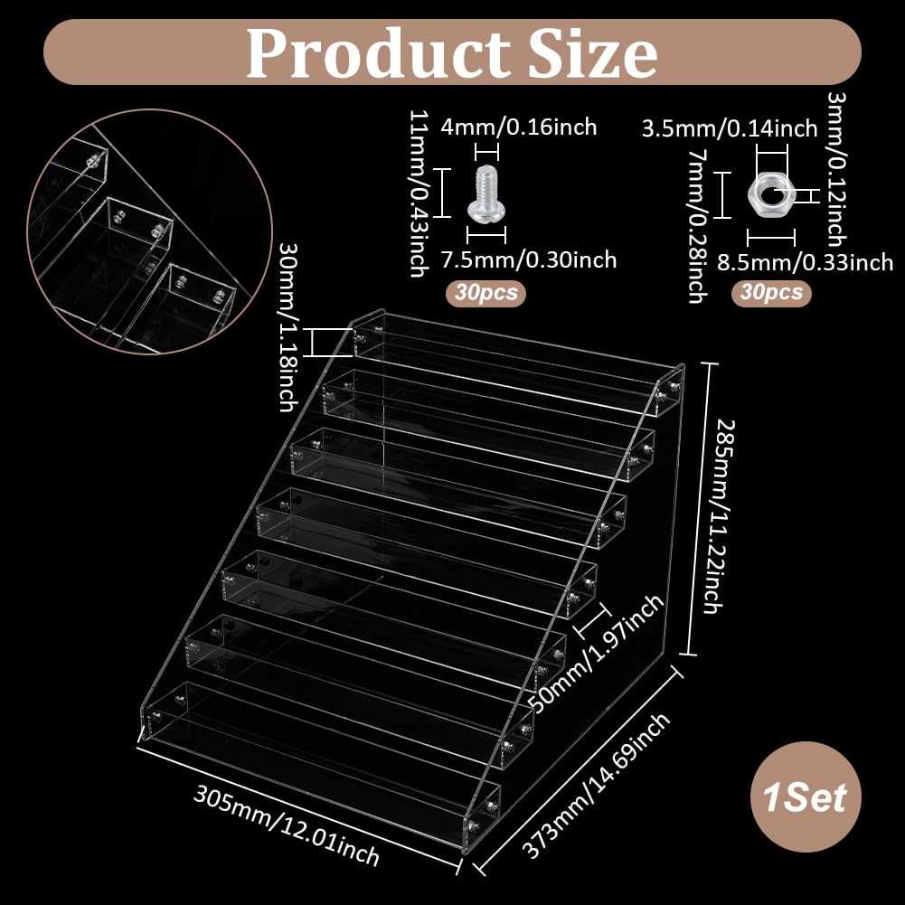 UNICRAFTALE Espositore per CD a 7 ripiani in acrilico, organizer per CD e DVD, trasparente, può contenere fino a 56 custodie standard per CD, 37 x 30,5 x 28,5 cm