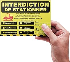 Générique Set of 25 Stickers Forbidden to Park, Large Forbidden Parking, Very Visible for Fighting Wild Parking, Stickers for Badly Parked Cars