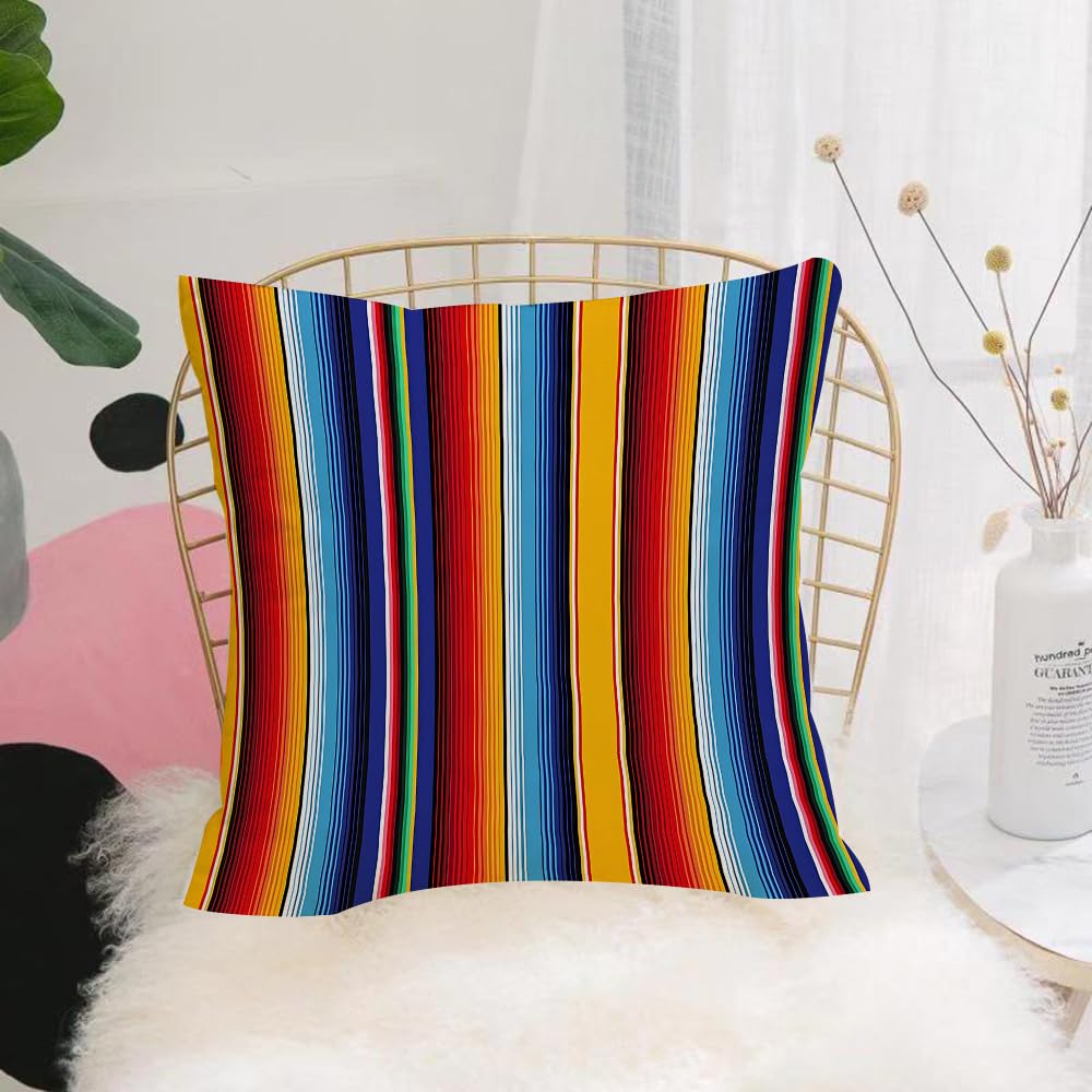 Hyosxw Mexican Colorful Sarape Pattern - A9 Cushion Cover,Throw Pillow Case Home Decorative For Living Room Bedroom Sofa Chair 18X18 Inch,Mexican Colorful Sarape Pattern,Pillowcase 45X45cm