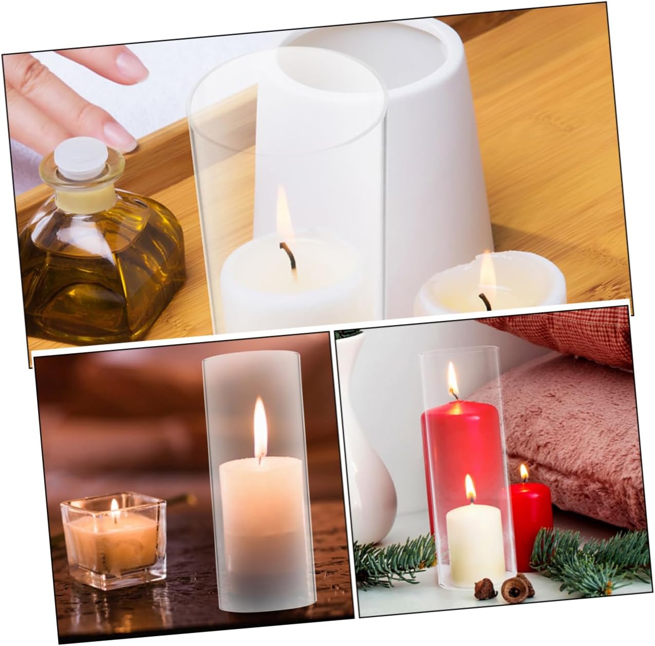 Elegant Glass Candle Holder Tube Shade Handmade Transparent Hurricane Cover for Candles for Home Decor Events and Creating Warm Atmosphere
