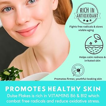 Oceans Balance: Organic Dulse Flakes - Maine Coast Seaweed Atlantic Ocean Sea Vegetables - Perfect for Keto Diet, Paleo Diet, Vegetarian Lifestyle or Vegan Diet & Detox Cleanse - Gluten Free, 1lb Bag