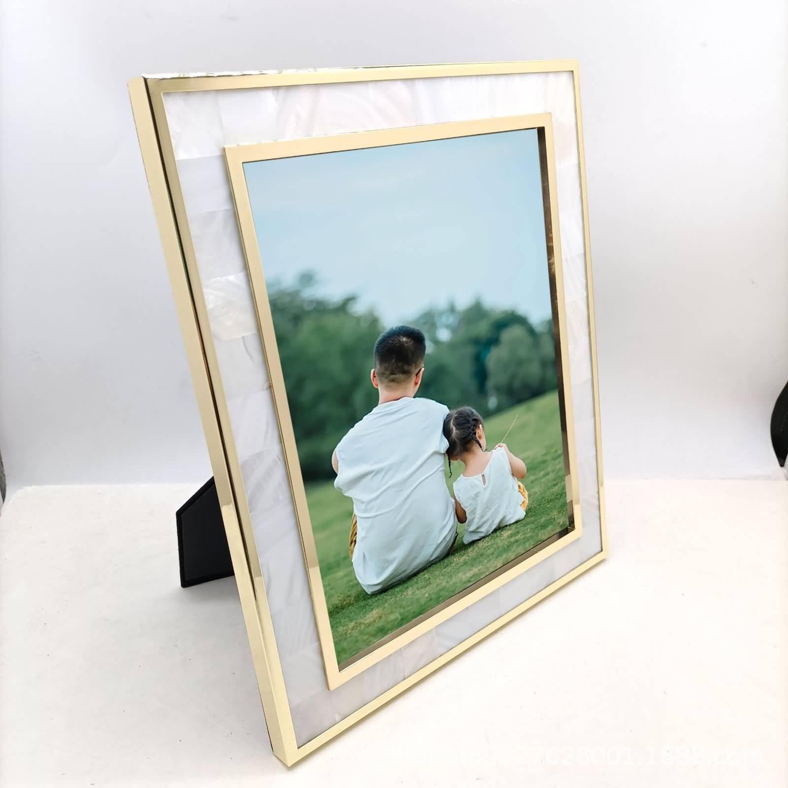 Bilderrahmen Zum Hinstellen, Bild 10 x 15 cm Anzeigen, Gold Rechteck Fotorahmen für Home Decor, Horizontal & Vertikal, Tischplatte, Metall & Schale