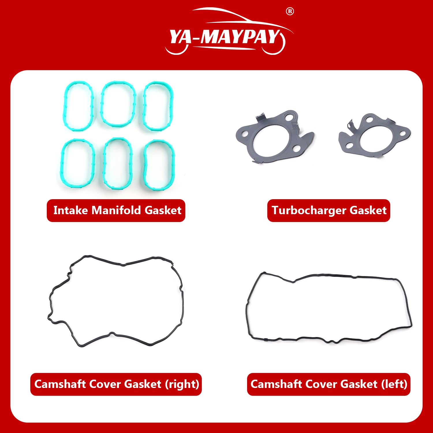 Engine Timing Cover Gasket Set for Ford Expedition F-150 Lincoln Navigator 3.5L V6 EcoBoost 2016-2022 - Replaces 68211174AA 68148135AA 68148177AA
