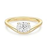 1.5CT 925 Sterling Silver Engagement Rings for Women Oval Cut CZ Bands Solitaire Cubic Zirconia Curved Wedding Promise Gold Rings for Her Size 4-10