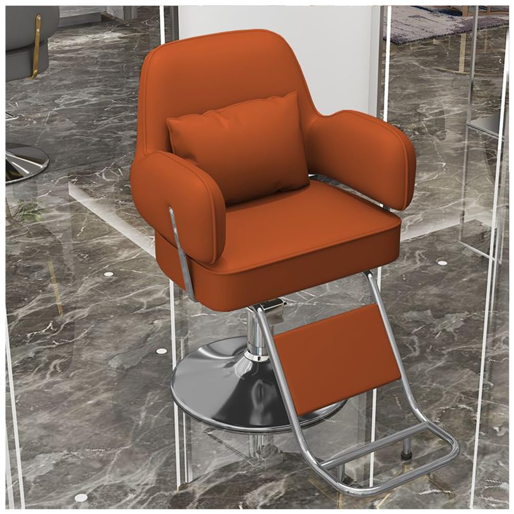 OZBMA Salon Barber Chair, Professional Classic Hydraulic Hairdressing Chair with Adjustable Height, 360° Swivel Shaving Haircut Styling Chairs for Beauty Spa, Tattoo Shop,orange,B (Orange B)