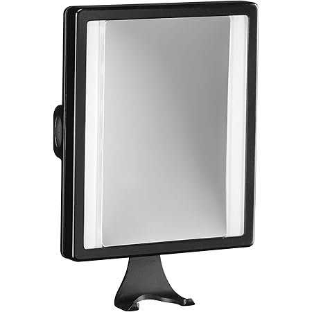 ConairMan Fogless Shower Mirror, LED Mirror with 2X Magnification, Great for Shaving, Battery Operated in Glossy Black