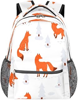 Mochilas para adolescentes meninas meninos animal raposa mochila de viagem para mulheres homens, bolsas de livro de árvore de inverno, mochilas universitárias para escola, trabalho, laptop, mochila resistente à água para caminhadas, Multicor, Medium