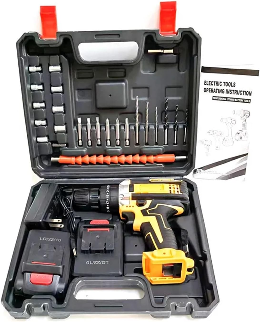 12V 140W Portable Cordless Drill Lithium Electric Impact Drills Rechargeable Battery Power Screwdriver Kits(3,AU Plug)