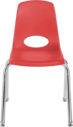 Miniatura 291 de Factory Direct Partners 10355-BL Silla escolar apilable de 10 pulgadas, asiento apilable para estudiantes con patas de acero cromado y rodamientos