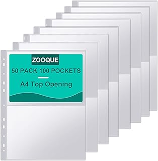 Fotohüllen 50 Stück A4 Postkartenhüllen 100 Taschen A5 Pockets Fotohüllen 2 Fach Geteilt Postkarten Hüllen SammelHüllen In...
