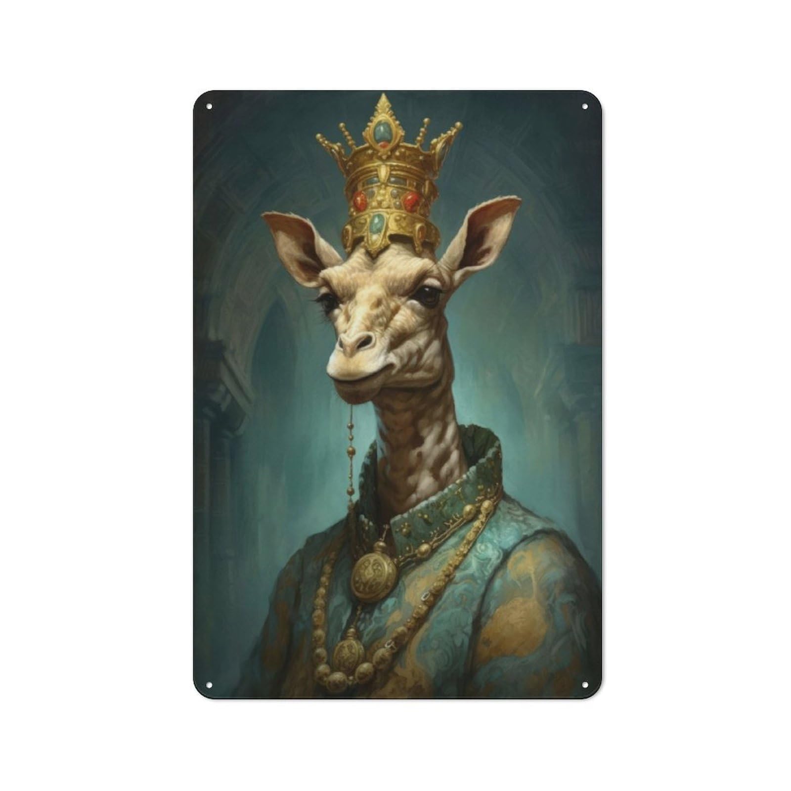 Junmoney King Giraffe Retro-Style Metal Plaque 30X20cm For Kitchen Or Home Bar, Gift For Home Bar Enthusiasts During The Christmas Season