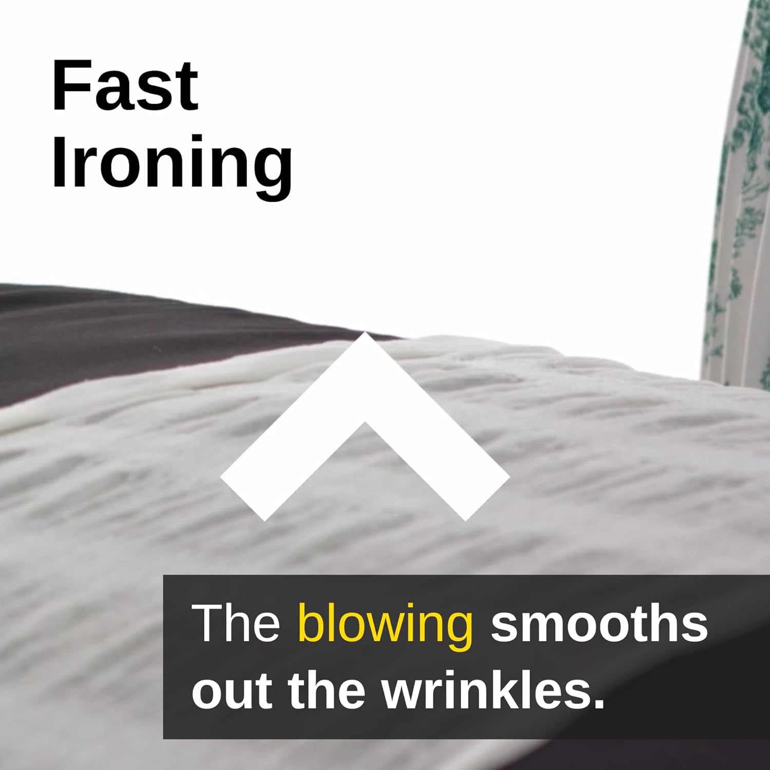 Close-up of the integrated steam boiler and iron on the Foxydry ironing board.