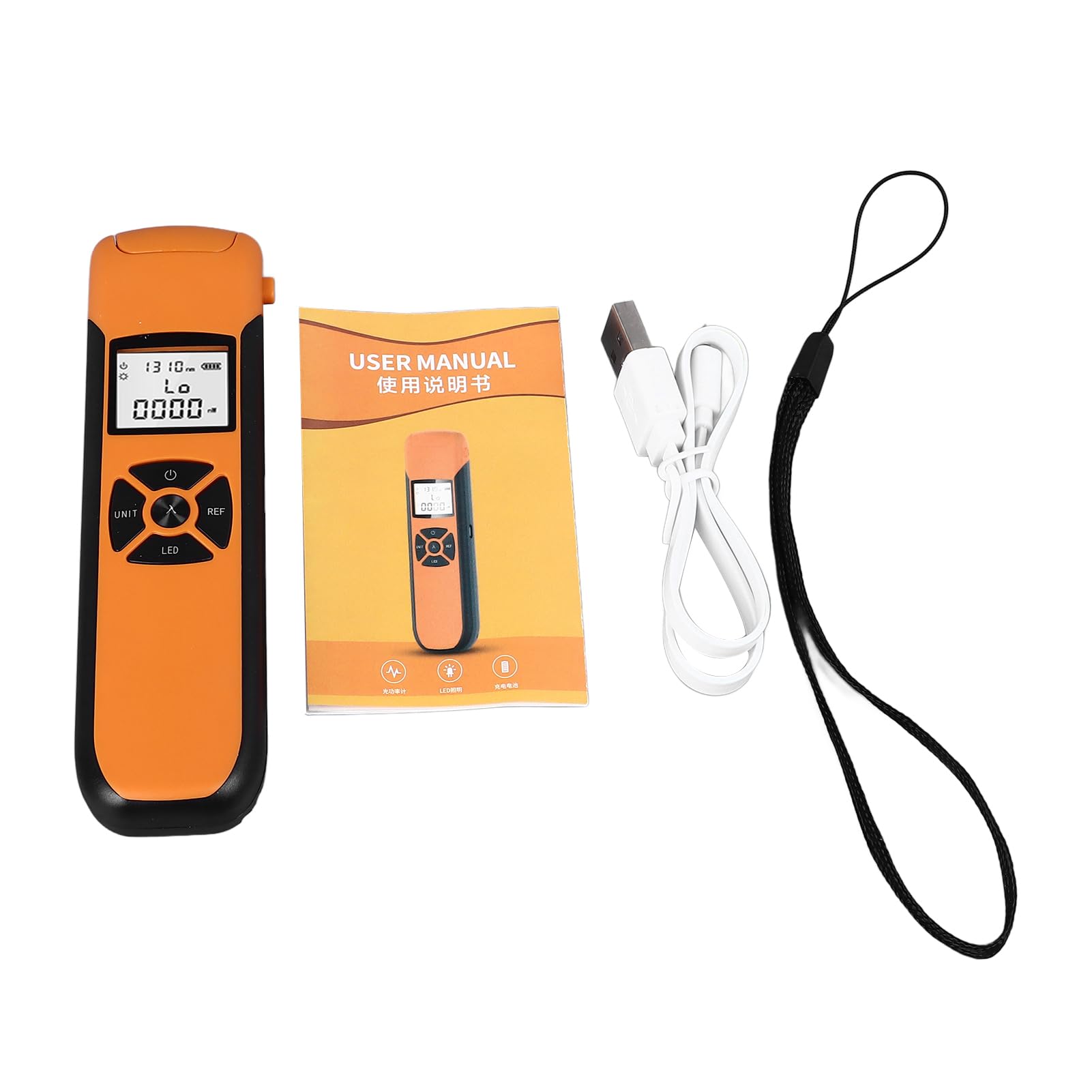 GOWENIC Mini Medidor de Potencia óptica, Mini Medidor de Potencia óptica Recargable G10, Mini Medidor de Potencia de Fibra óptica con Linterna LED, para Prueba de Comunicación
