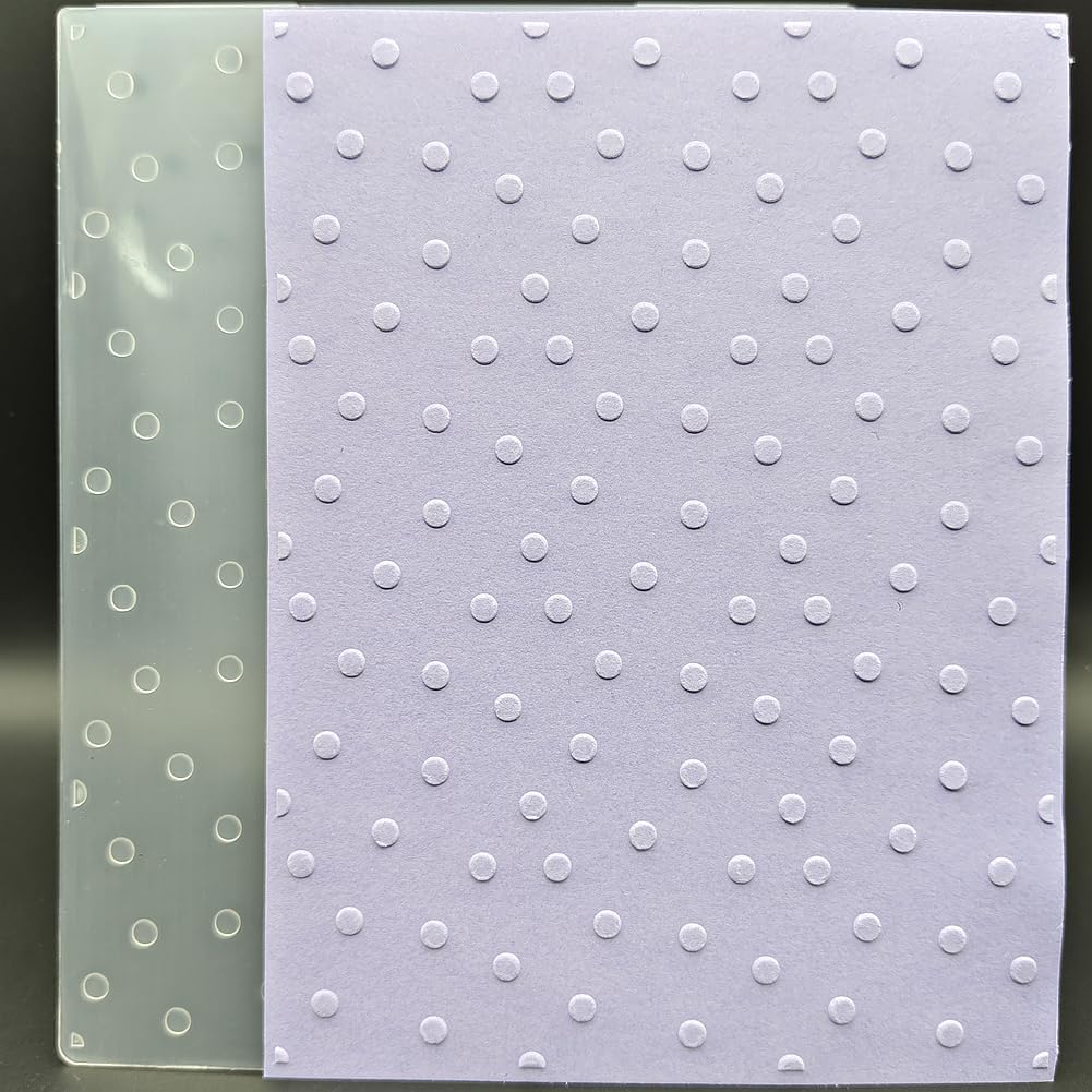 Plastic Embossing Folder (6'' x 8'' | Dots Pattern) Paper Crafts Plastic Textured Impressions for Card Making Scrapbooking