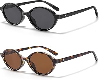 Retro Oval Polarized Sunglasses for Women Small Trendy Sun Glasses Sunnies UV400 Protection