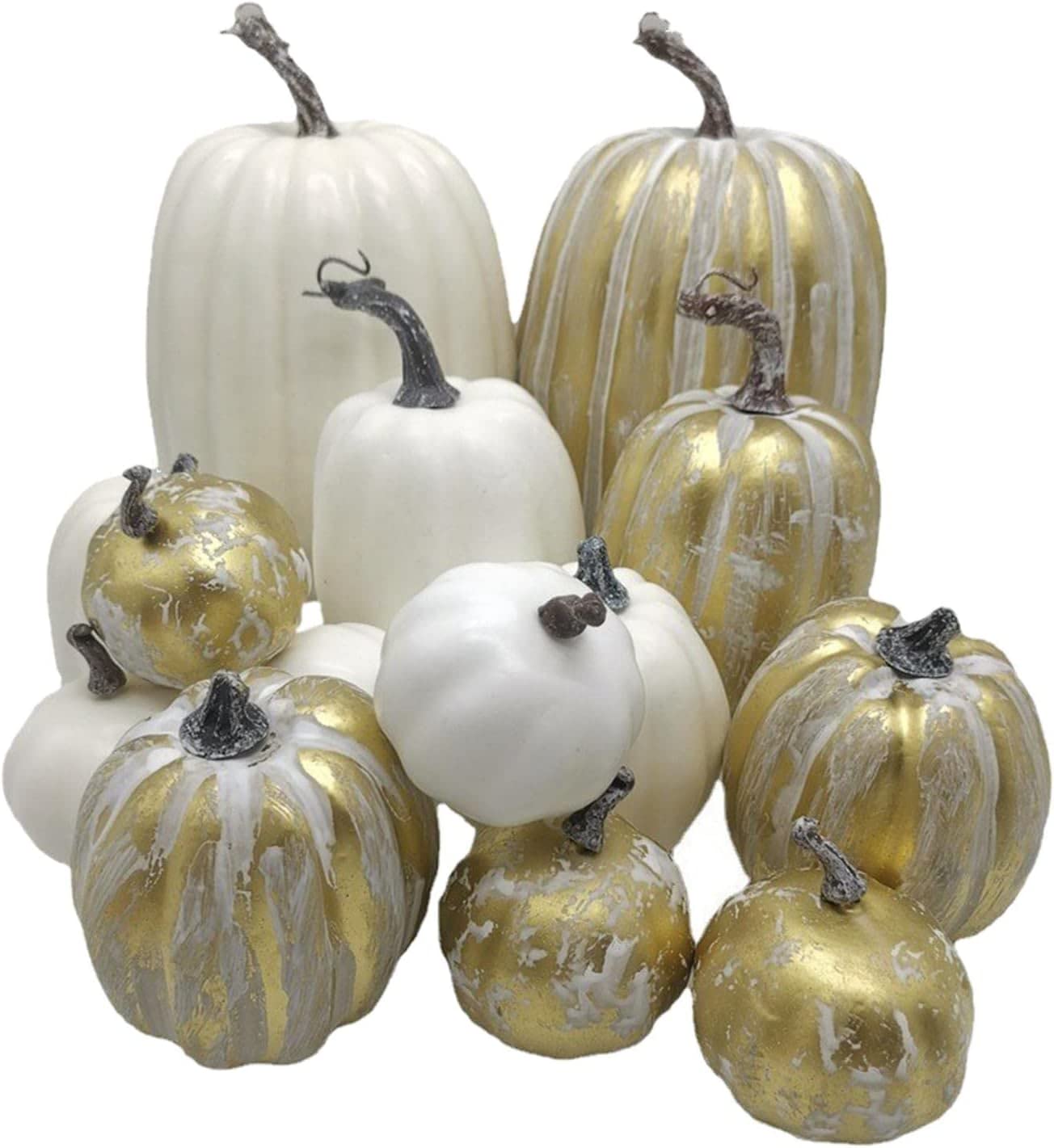 14 pezzi zucche artificiali in schiuma di zucca decorazione fatta a mano per il giorno del Ringraziamento decorazione autunnale