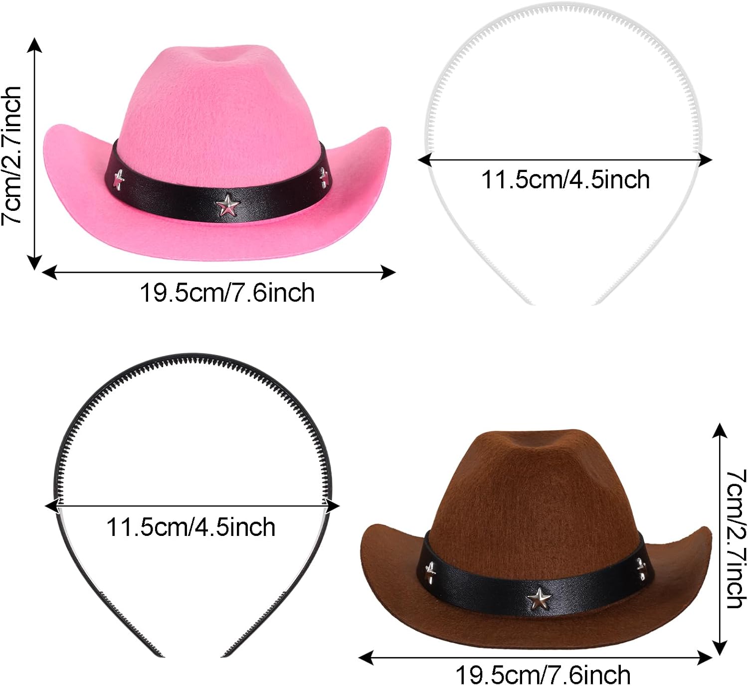 Mini Cowgirl Hat for Women Cowboy Hat With Bandana Cowgirl Accessories Halloween Western Party Supplies - Image 3