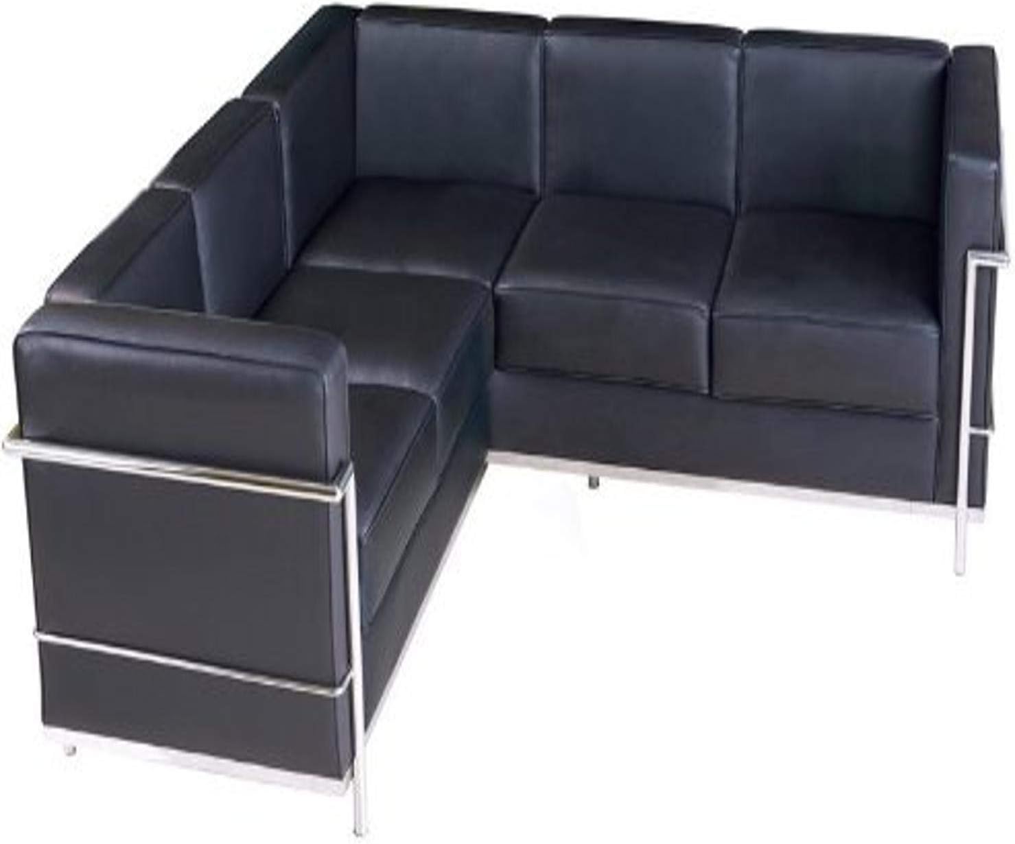 RetroMod Cubo2 Corner Sectional Sofa, Italian Black