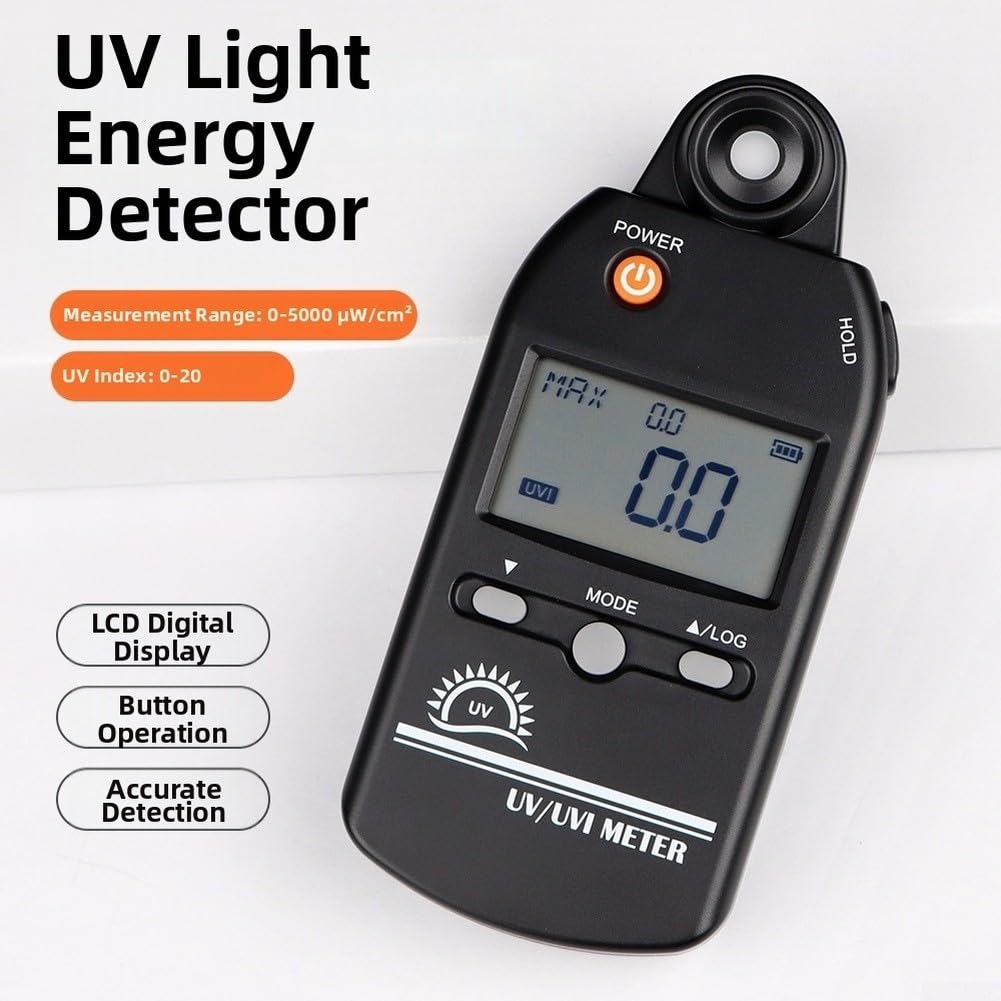 Digitaler UV-Intensitätsdetektor 0-5000μW/cm² Echtzeitmessung | 0,1-Auflösung für präzise Messwerte, Datenaufzeichnung, tragbares Design für Labor- und Industrieinspektionen