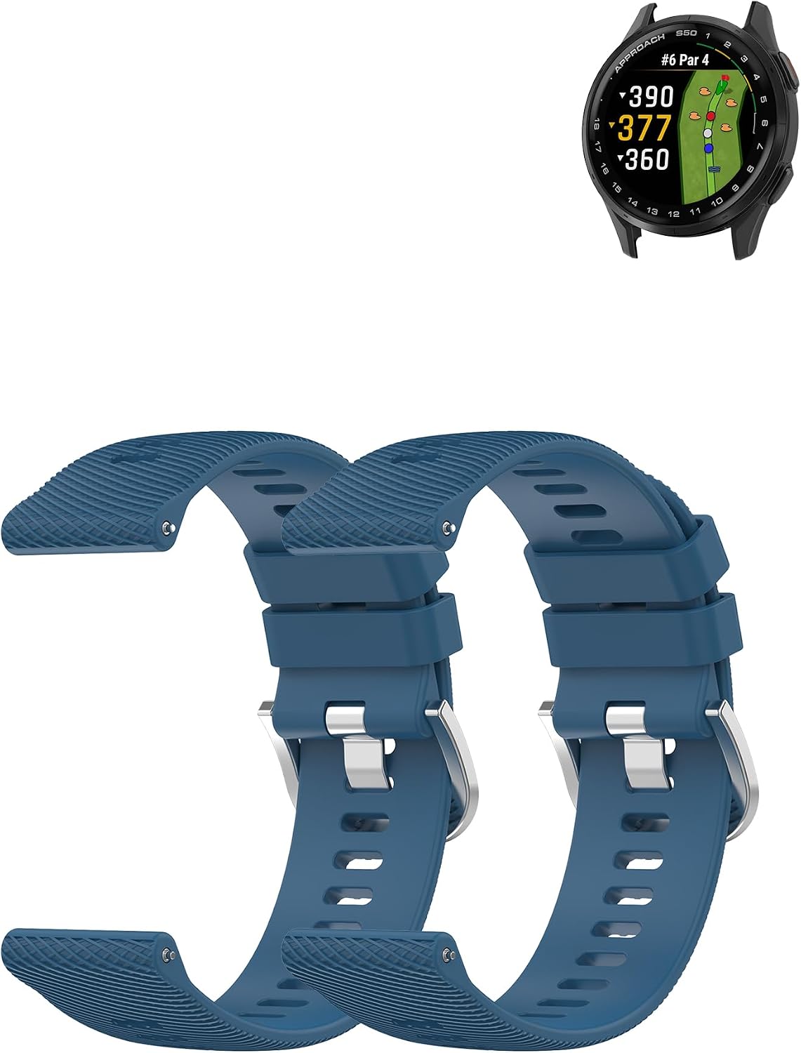 2 Pack for Garmin Approach S44/Approach S50 Golf GPS Smartwatch Band, 20mm Quick Release Silicone Sport Strap Replacement Watchband for Garmin Approach S50 & S44 Wristbands Accessories-Blue