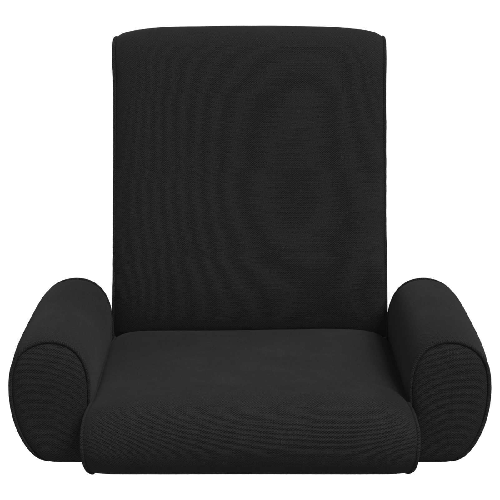 Regulowane krzesło podłogowe, czarne, gruby welur, 68 x 51 x 56 cm, z oparciem pod wieloma kątami, 90, 180 stopni, metalowa rama, do salonu, sypialni, do gier i czytania