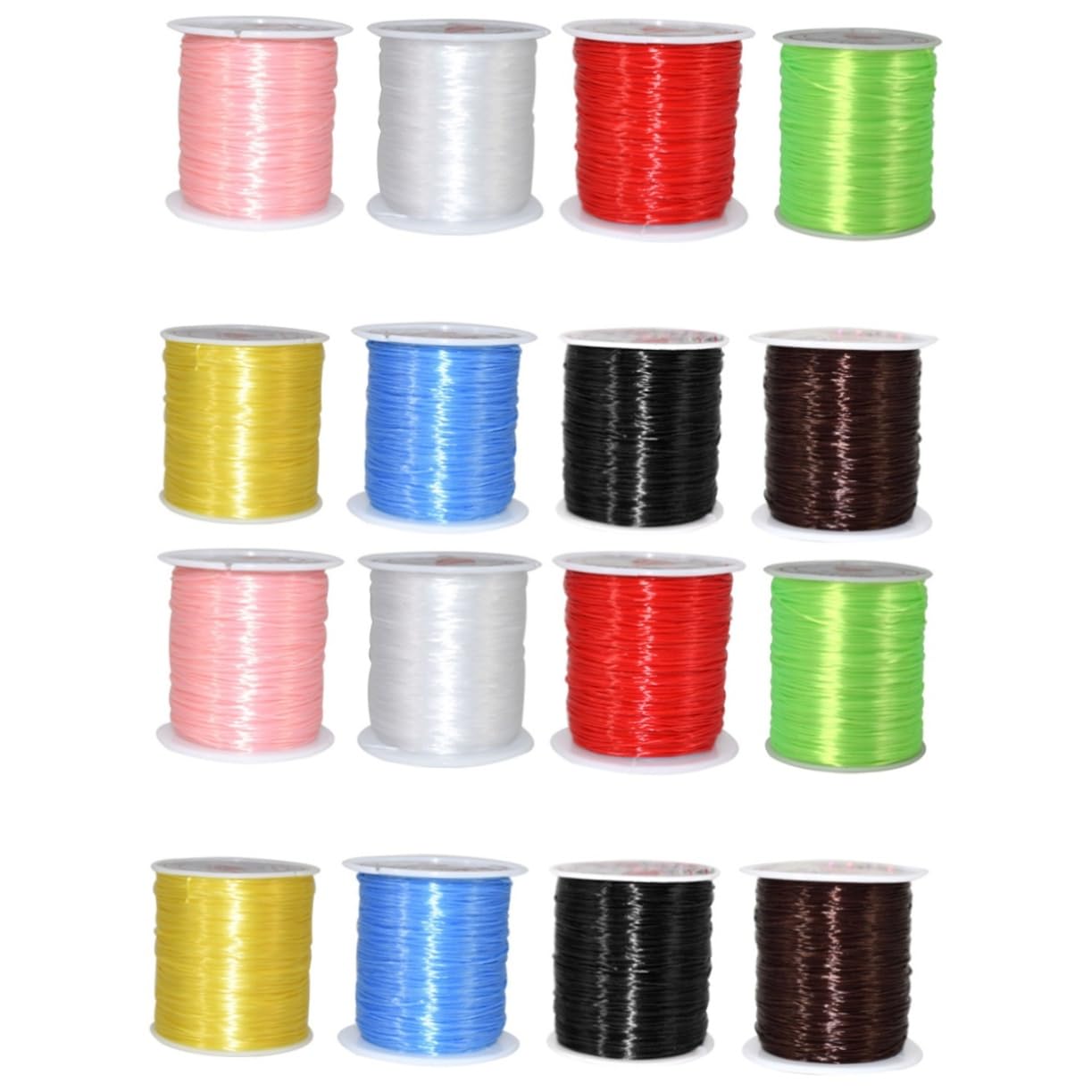 NUOBESTY 16 Rollos De Cuerda Suministros Para Manualidades Eslinga Elástica Suministros Para Hacer Joyas Cuerda Fuerte Pulsera De Hilo Elástico De Cristal Joyería De Cadena Cuerda