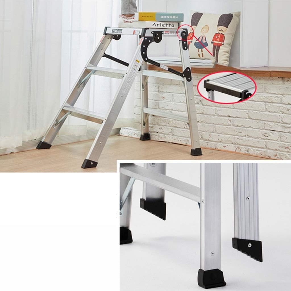 Step Stool Two-Step Ladder, Metal Non-Slip Household Ladder Multifunction Outdoor Folding Ladder Household Ladder/64 X 80 X 75Cm