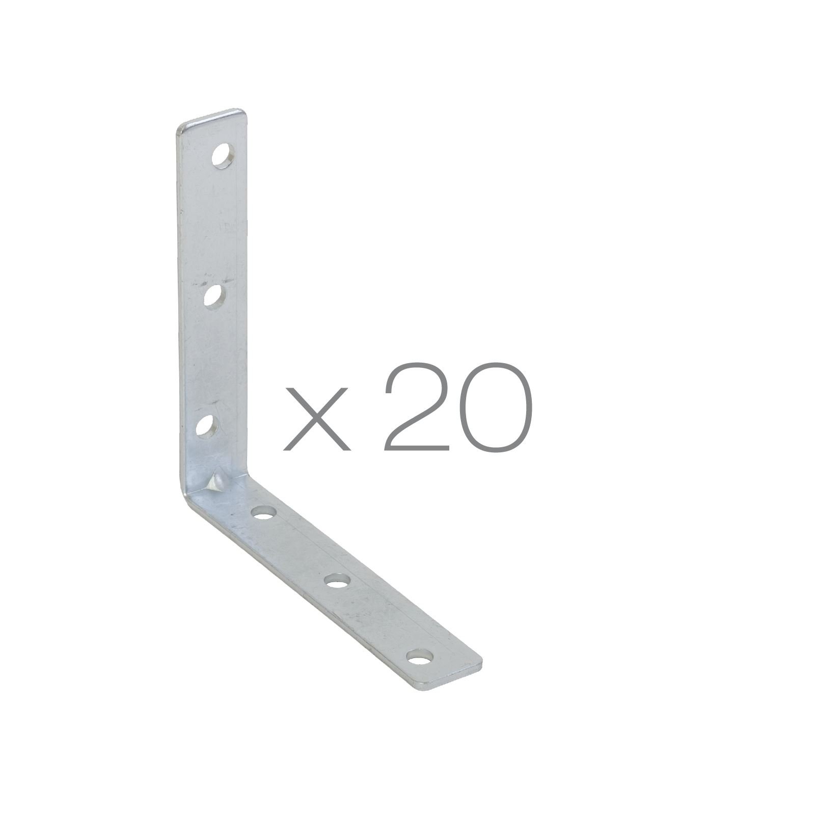 Dihl Pack of 20 Steel Corner Fixed Angle Brackets L Shape 90° Furniture Fittings Corner Fixings Connector Hinges - Image 2