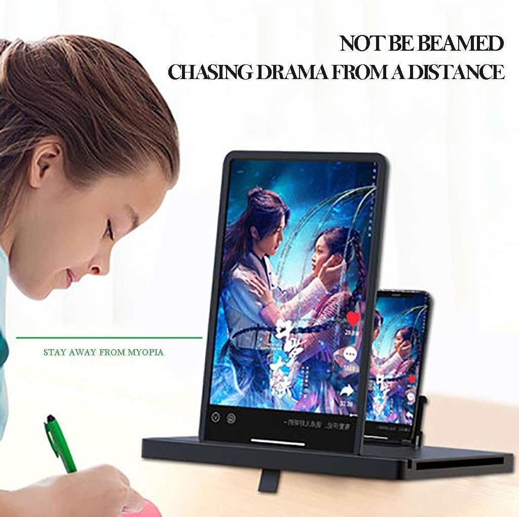 Cell Phone Screen Magnifier Foldable Screen Amplifiers Enlarge Screens Stand Holder for Watching Movie Reading and Playing Games Supports All Smartphones Accessories Tech Gifts for Men (White 3)