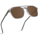 WearMe Pro Polarized Double-Bridge Large Rectangular Unisex Sunglasses