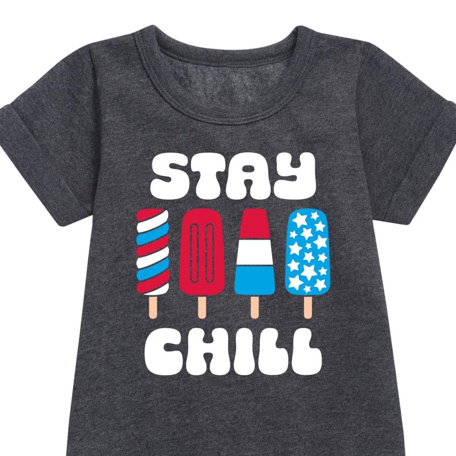 Instant Message - Americana - Stay Chill Patriotic Popsicles - Toddler & Youth Girls Fleece Dress2