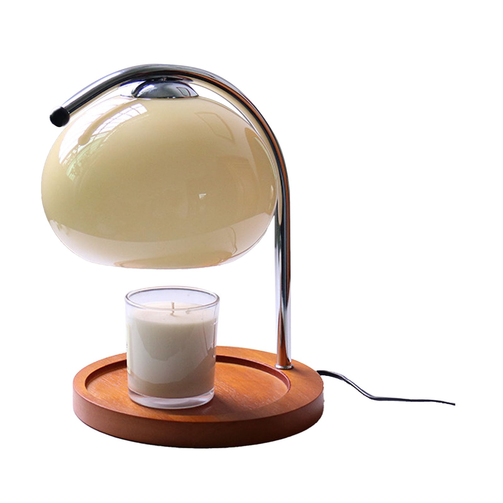 SIXRUN Lampe Chauffe-bougie Rétro, Support de Lampe Chauffe-bougie, Support en Fer, Abat-jour en Verre, Lampe Décorative Rétro pour Faire Fondre les Bougies avec Minuterie (Prise UE