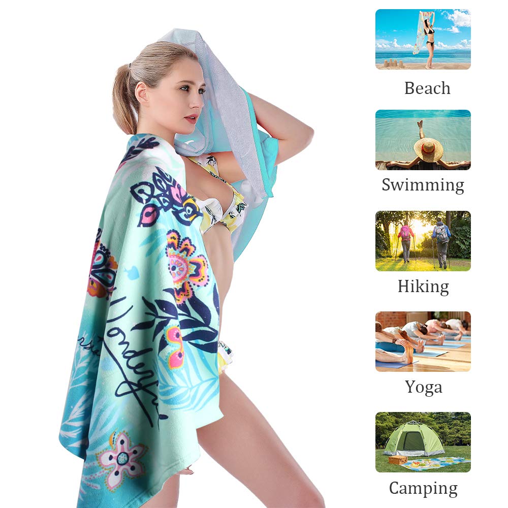 Toalla de playa de microfibra, sin arena, de secado rápido, ligeras, toallas de viaje de gran tamaño, diseño de estrella de mar, 30 x 60 pulgadas, toallas de playa para niños, mujeres, hombres 3