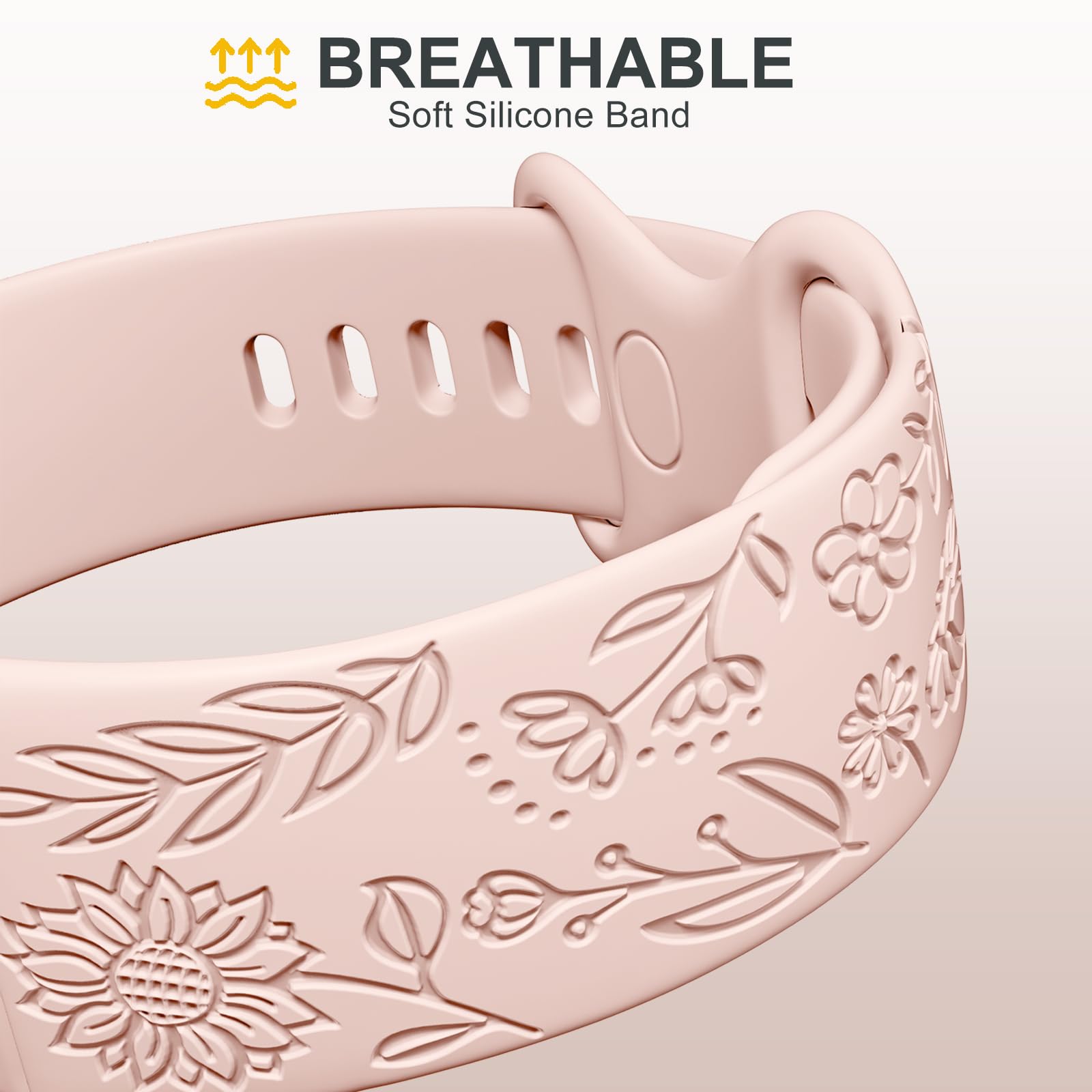 Oielai Paski słonecznikowe kompatybilne z Fitbit Versa 3/Fitbit Versa 4/Fitbit Sense/Fitbit Sense 2 paski damskie, miękki silikonowy pasek do Versa 3/Versa 4/Sense 2/Sense