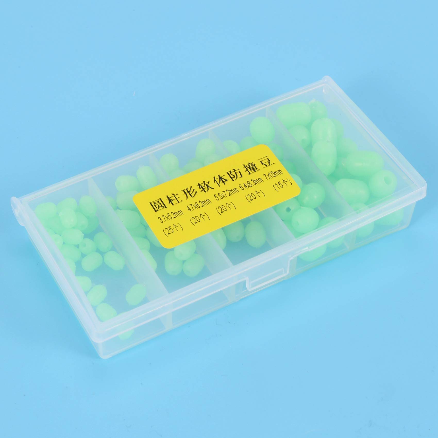 Lot De 100 Perles De Pêche Lumineuses Ovales - Matériel Leurre Et Montage - Neuf Avec Boîte